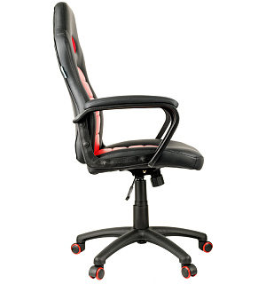 Кресло игровое Helmi HL-S06 "Highway", экокожа/ткань черная/красная