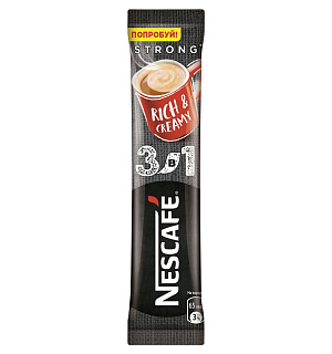 Кофе растворимый NESCAFE "3 в 1 Крепкий", КОМПЛЕКТ 20 пакетиков по 14,5 г (упаковка 290 г), 12460873