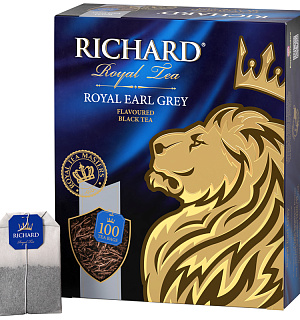Чай Richard "Royal Earl Grey", черный, 100 пакетиков по 2г