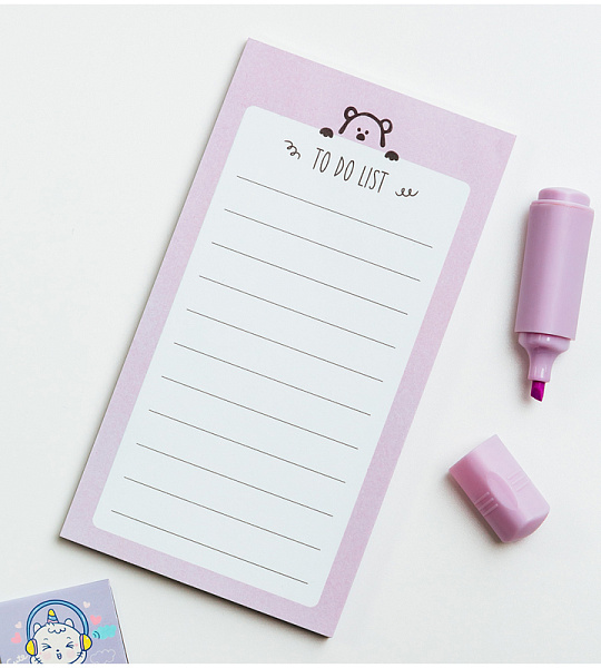 Блок для записей (To Do list) MESHU "Dew" 8,0*15,0см, 50л., pink dreams, на склейке