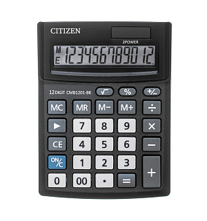 Калькулятор настольный Citizen Business Line CMB1201-BK, 12 разрядов, двойное питание, 102*137*31мм, черный