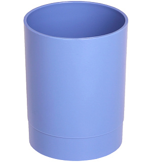 Подставка-стакан СТАММ "Офис. Voyage. Berlin", пластик, круглый, голубой