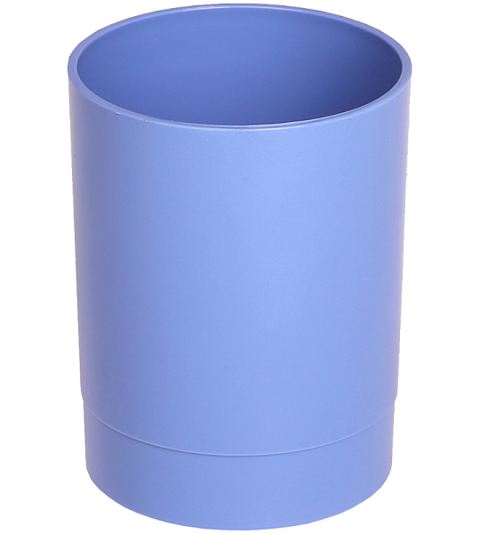 Подставка-стакан СТАММ "Офис. Voyage. Berlin", пластик, круглый, голубой