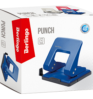 Дырокол Berlingo "Universal" 30л., металлический, синий