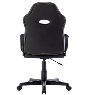 Кресло компьютерное BRABIX "Stripe GM-202", экокожа, черное/зеленое, 532511