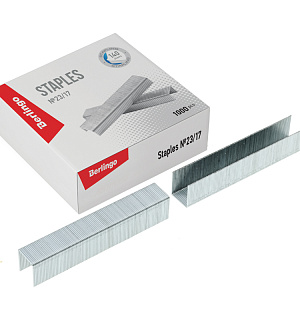 Скобы для степлера №23/17 Berlingo, оцинкованные, 1000шт.