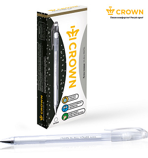 Ручка гелевая Crown "Hi-Jell Pastel" пастель белая, 0,8мм