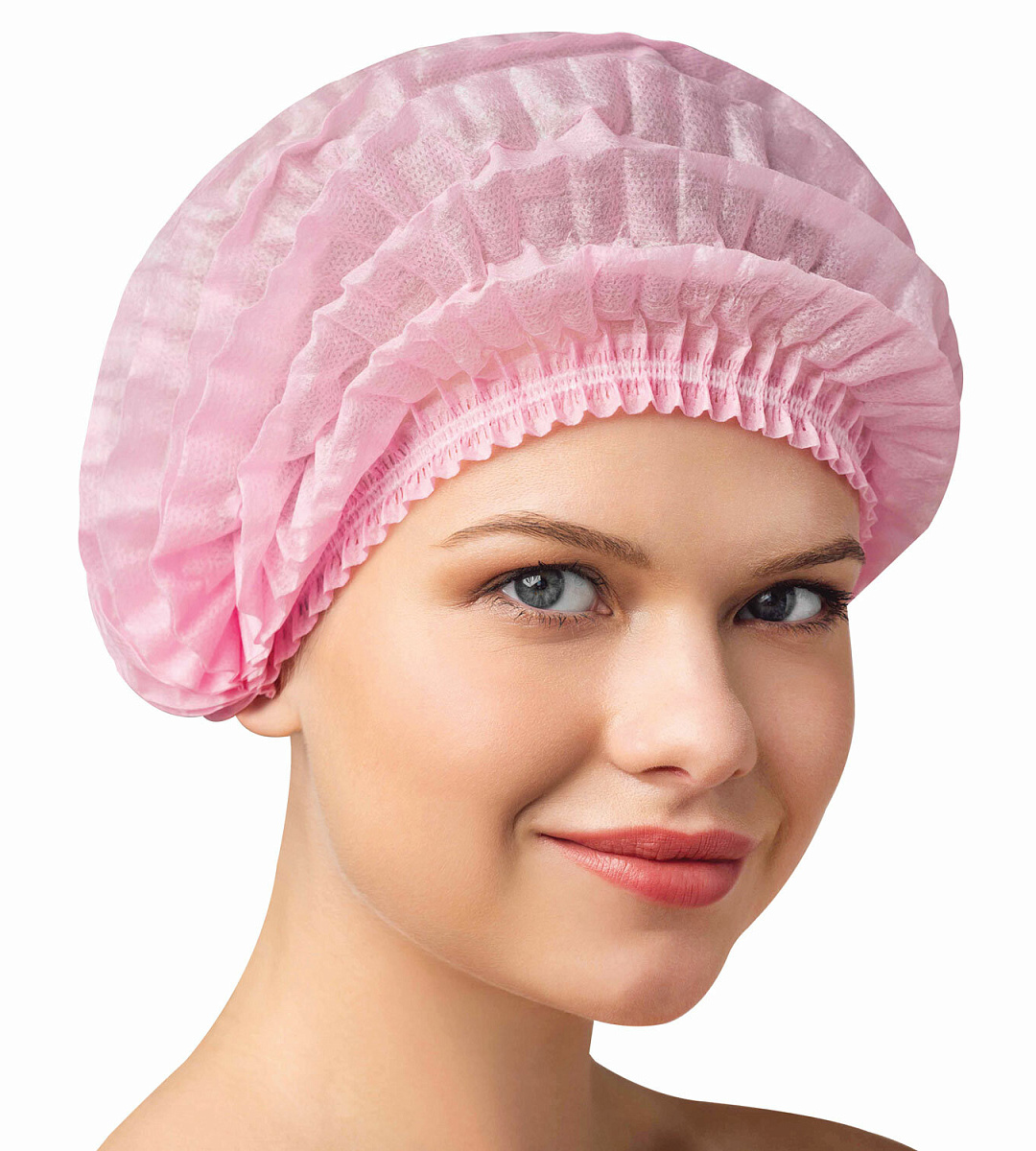 Шапочка одноразовая "Шарлотта" ЧИСТОВЬЕ КОМПЛЕКТ 50 шт., спанбонд 15 г/м2, розовая, 600-037