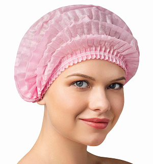 Шапочка одноразовая "Шарлотта" ЧИСТОВЬЕ КОМПЛЕКТ 50 шт., спанбонд 15 г/м2, розовая, 600-037