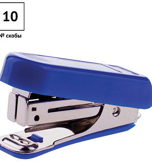 Мини-степлер №10 OfficeSpace до 7л., пластиковый корпус, синий
