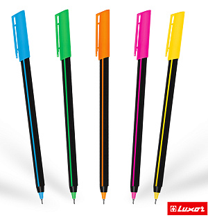 Ручка шариковая Luxor "Stick Soft Touch" синяя, 0,7мм, корпус ассорти