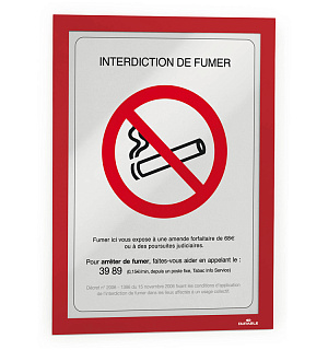 Комплект рамок самоклеящихся магнитных информационных 2шт. Durable "Duraframe" А4, красный