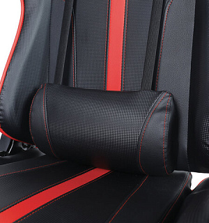 Кресло компьютерное BRABIX "GT Carbon GM-120", две подушки, экокожа, черное/красное, 531931
