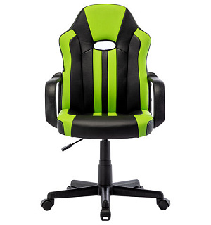 Кресло компьютерное BRABIX "Stripe GM-202", экокожа, черное/зеленое, 532511