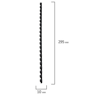 Пружины пластиковые для переплета, КОМПЛЕКТ 100 шт., 10 мм (для сшивания 41-55 л.), черные, BRAUBERG, 530813