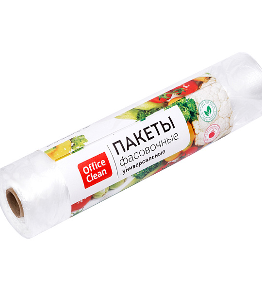 Пакеты фасовочные OfficeClean, ПНД, 30*40см, 8мкм, рулон на втулке, 500шт.