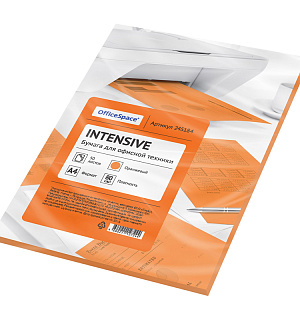 Бумага цветная OfficeSpace intensive А4, 80г/м2, 50л. (оранжевый)