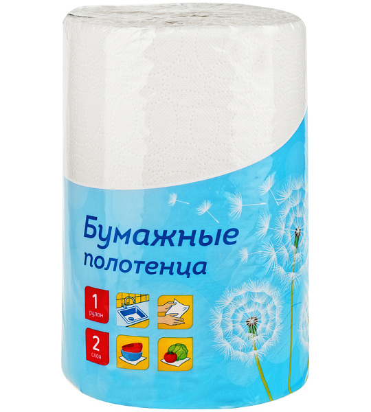 Полотенца бумажные в рулоне OfficeClean "XXL", 2-слойное, 35м/рул., тиснение, белые, 1шт.
