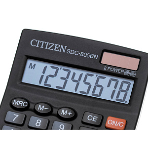 Калькулятор настольный КОМПАКТНЫЙ CITIZEN бухг. SDC805BN/NR 8 разрядов DP