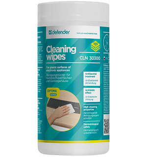 Салфетки чистящие влажные Defender, для компьютеров, в тубе, 100шт.