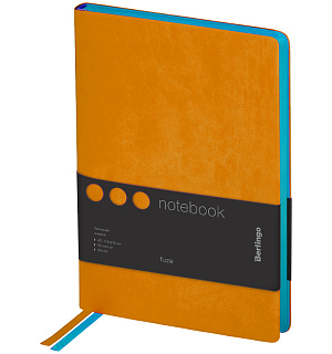 Записная книжка А5 80л., кожзам, Berlingo "Fuze", цветной срез, оранжевый