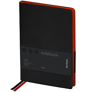 Записная книжка А5 80л., кожзам, Berlingo "Fuze", цветной срез, черный