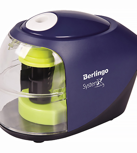 Точилка электрическая Berlingo "SystemX" 1 отверстие, с контейнером, картон. упаковка