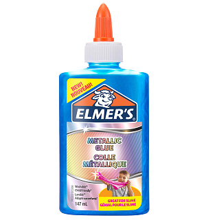 Клей для слаймов Elmers "Metallic Glue", 147мл, синий, металлик