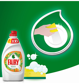 Средство для мытья посуды Fairy "Апельсин и лимонник", 900мл