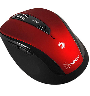 Мышь беспроводная Smartbuy 612AG, бесшумная работа кнопок, красный, 5btn+Roll