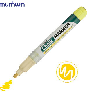 Маркер меловой MunHwa "Chalk Marker" желтый, 3мм, спиртовая основа, пакет