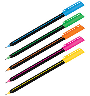 Ручка шариковая Luxor "Stick Soft Touch" синяя, 0,7мм, корпус ассорти