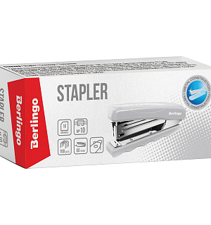 Степлер №10 Berlingo "Comfort" до 16л., пластиковый корпус, серый