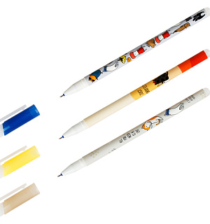 Ручка гелевая стираемая MESHU "Meow" синяя, 0,5мм, корпус ассорти