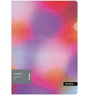 Папка-уголок Berlingo "Gradient", 200мкм, с рисунком, с эффектом блесток, ассорти