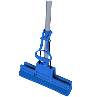 Швабра самоотжимная OfficeClean Professional с губ.насадкой ПВА 27см, двойной отжим, телеск.ручка 70-125см