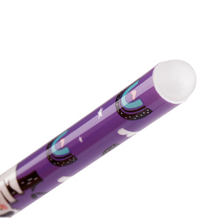 Ручка гелевая стираемая MESHU "Panda Team" синяя, 0,5мм, корпус ассорти