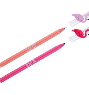 Ручка гелевая стираемая MESHU "Flamingo" синяя, 0,5мм, корпус ассорти