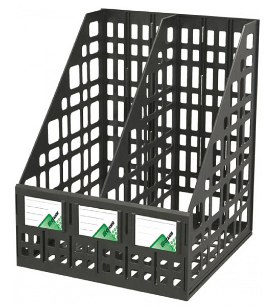 Лоток для бумаг вертикальный СТАММ, сборный, 2 отделения, черный