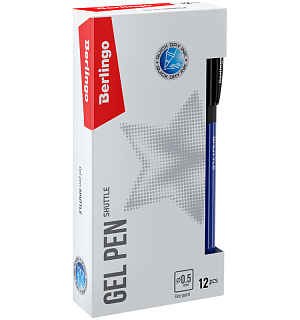 Ручка гелевая Berlingo "Shuttle" синяя, 0,5мм, игольчатый стержень
