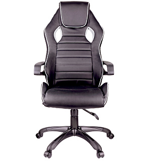 Кресло игровое Helmi HL-S03 "Drift", экокожа черная, вставка ткань серая