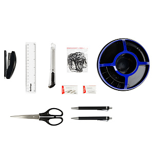 Настольный органайзер Berlingo "BR", 9 предметов, вращающийся, черный/синий, блистер