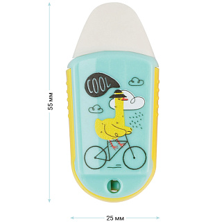 Точилка пластиковая с ластиком MESHU "Summer party" 1 отверстие, ассорти