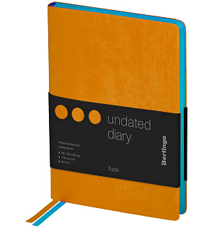 Ежедневник недатир. В6, 136л., кожзам, Berlingo "Fuze", цветной срез, оранжевый