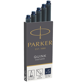 Картриджи чернильные Parker "Cartridge Quink" смываемые сине-черные, 5шт., картонная коробка