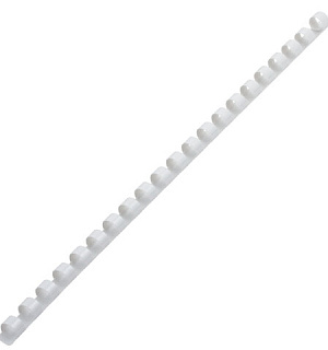 Пружины пластиковые для переплета, КОМПЛЕКТ 100 шт., 10 мм (для сшивания 41-55 л.), белые, BRAUBERG, 530812