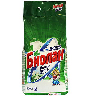 Порошок для машинной стирки Биолан "Белые цветы", 9кг
