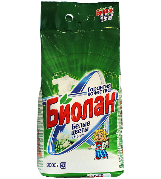 Порошок для машинной стирки Биолан "Белые цветы", 9кг