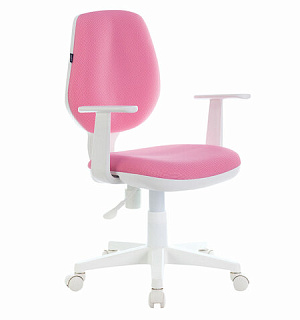 Кресло BRABIX "Fancy MG-201W", с подлокотниками, пластик белый, розовое, 532409, MG-201W_532409