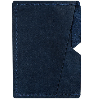 Кардхолдер OfficeSpace, 3 отделения, 10*7см, натуральная кожа, темно-синий